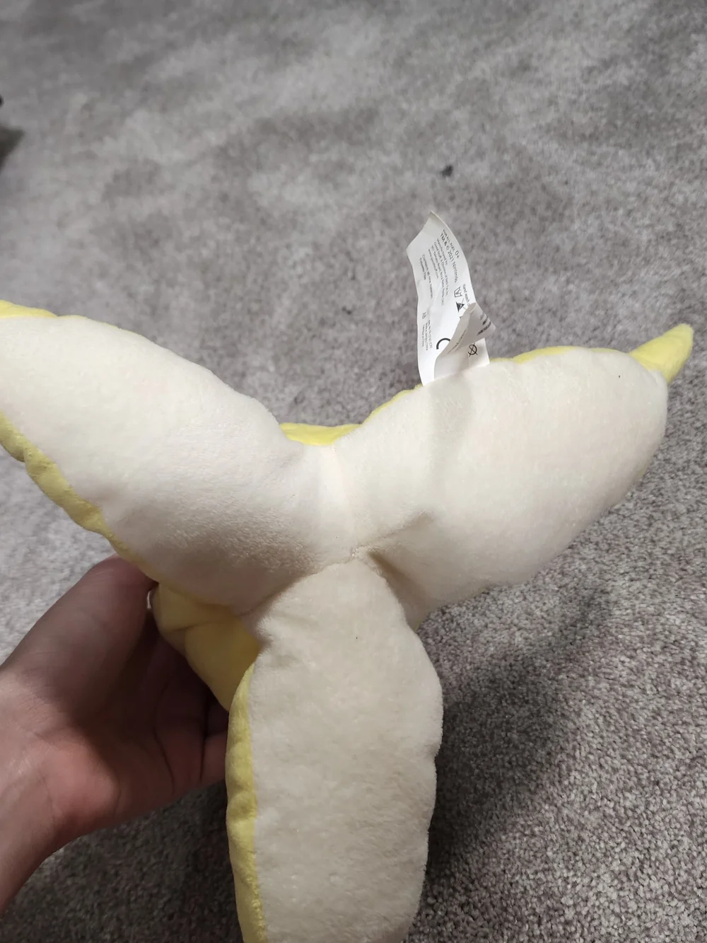 Smiling Banana Peel Plush Toy - Yellow